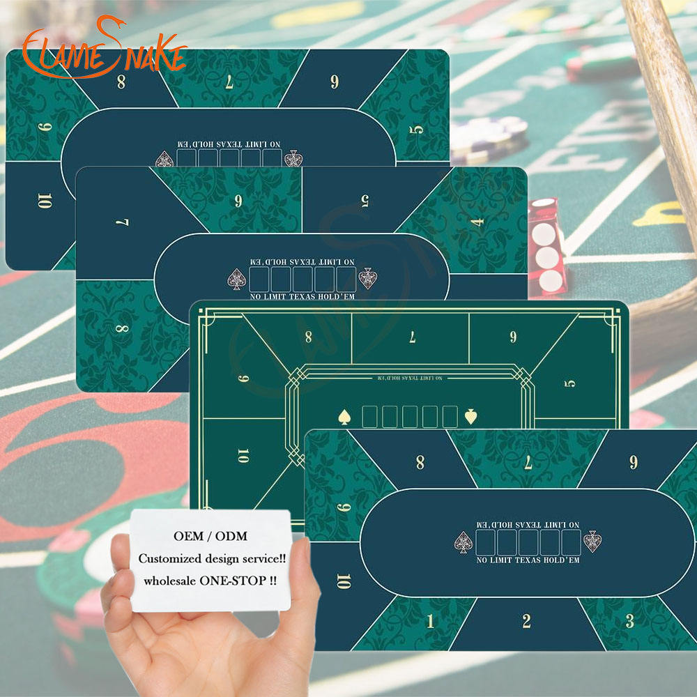 Tapete de mesa de p&oacute;quer Texas Hold'em, resistente al agua, estilo moderno, personalizado, 180x90x0,2 cm, superficie de juego de Casino de goma antideslizante