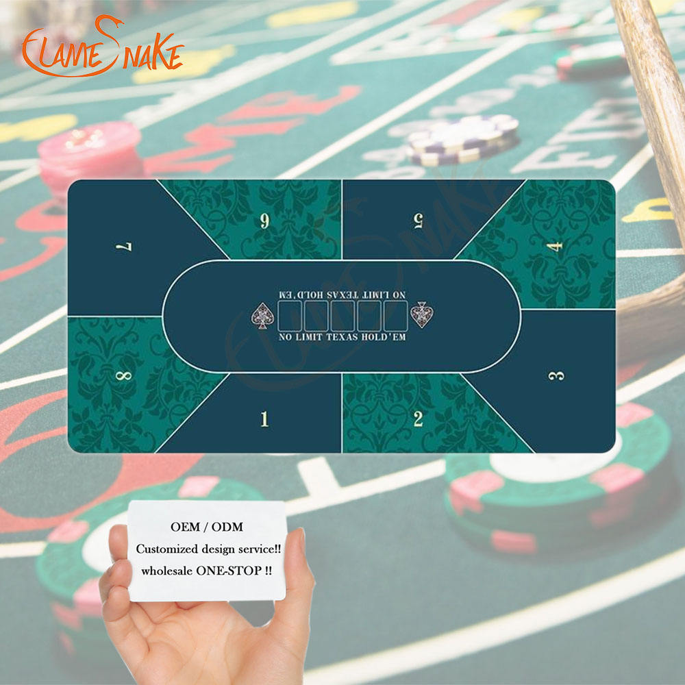 Tapete de mesa de p&oacute;quer Texas Hold'em, resistente al agua, estilo moderno, personalizado, 180x90x0,2 cm, superficie de juego de Casino de goma antideslizante