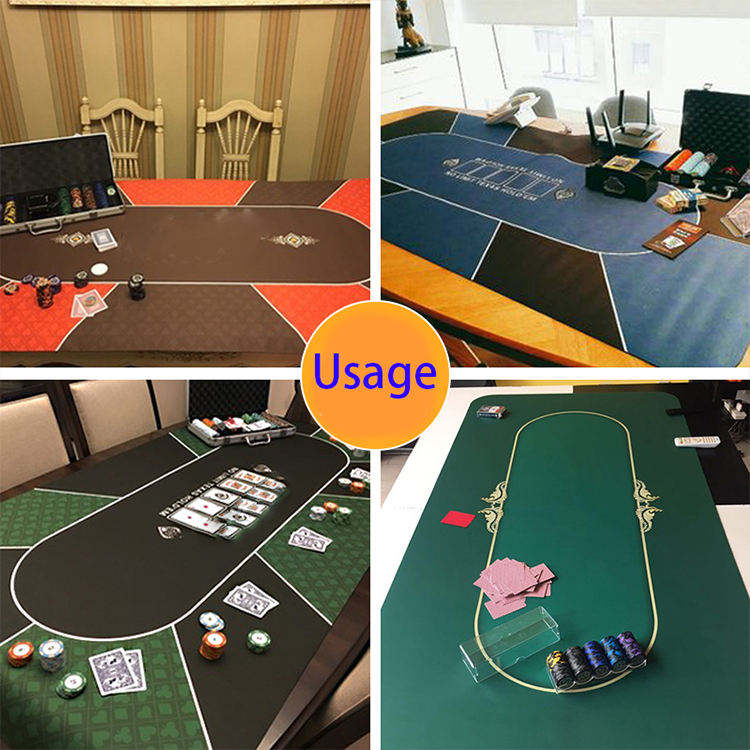 Proveedores de juego de la estera de la sobremesa de la estera negra de lujo del p&oacute;ker de la impresi&oacute;n personalizada del 120*60*0.2cm