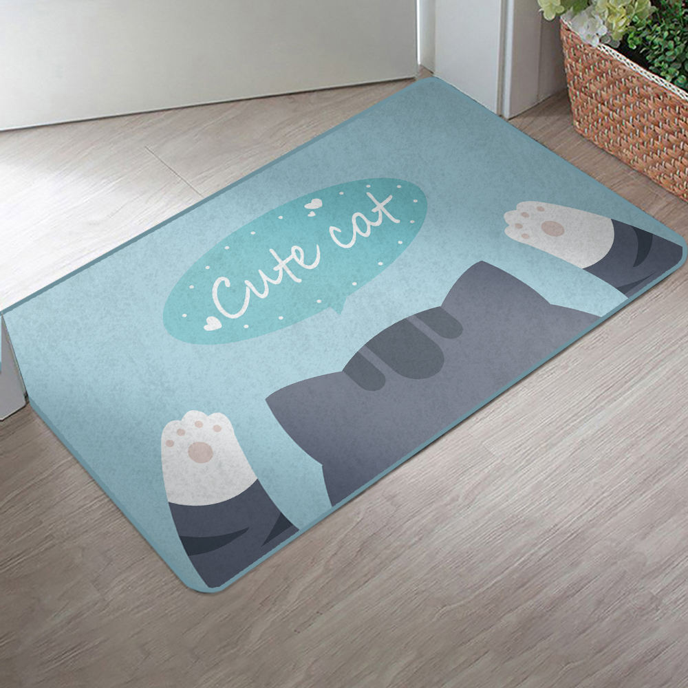 Estera de puerta personalizada de tela de terciopelo cristalina con impresi&oacute;n por transferencia de calor para el hogar